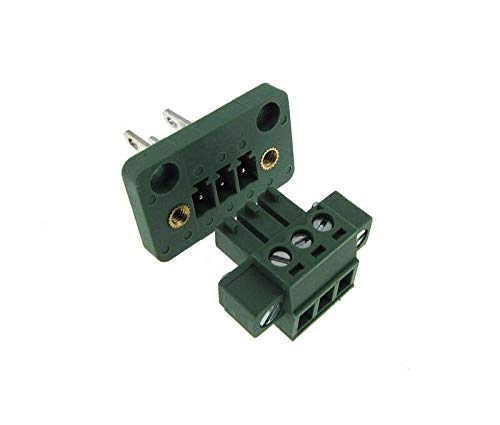 3-Pin 3.81Mm Screw Terminal Block Plug Shrouded Flange - Panel Mount #TOP6