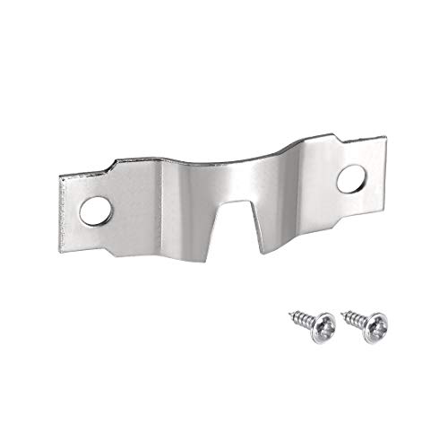 Image of uxcell Picture Hanger Plate, 48mm x 15mm U Type Thicken Hook for Frames with Screws, 10 Pcs (Silver)