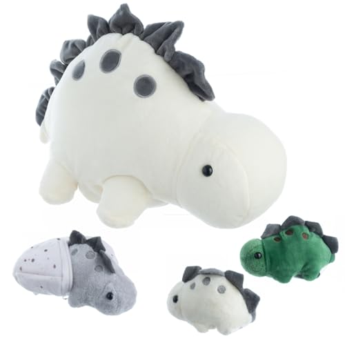 Image of PixieCrush Dinosaur Stuffed Animals - Stegosaurus Mommy with 3 Babies in Her Tummy - Cuddly Dino Plushies for Imaginative Play - Plush Toys Suitable for Kids 3 Years Old and Up - 13" x 8.5" x 3.5"