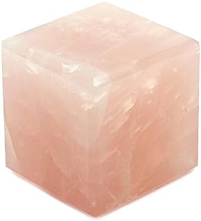 Natural Rose Quartz Crystal Cube for Reiki and Chakra Healing