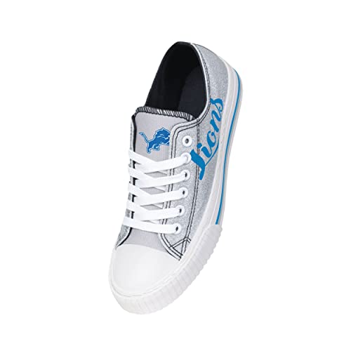 Image of FOCO Womens NFL Team Logo Ladies Fashion Color Glitter Low Top Canvas Sneakers Shoes