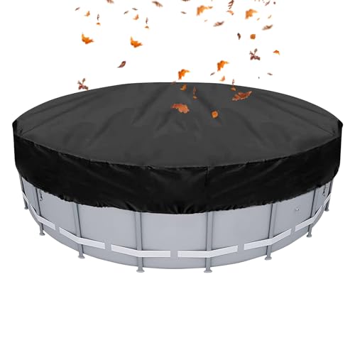 Copertura per piscina rotonda | protezione per piscina antipolvere con cordino scorrevole - accessorio per spa in tessuto Oxford resistente agli strappi per protezione contro detriti foglie e polvere