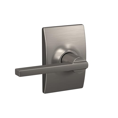 Image of SCHLAGE Latitude Hall /Closet Passage Door Handle, Reversible, Satin Nickel | Hall or closet lever door handle with no lock, Easy to install, Certified durability, Universal fit