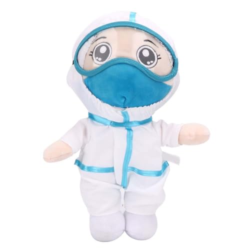 MAMJENNI Docteur en peluche pour enfants, vêtements de simulation réalistes, jolis patchs pour les yeux, expression adorable, joli animal en peluche, hauteur 25 cm