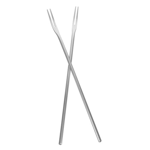 TIDTALEO 2piezas Forks De Acero Inoxidable Con Mango Tenedores Prácticos Para Frutas y Postres Utensilios Para Fiestas Hogar Banquetes y Bares