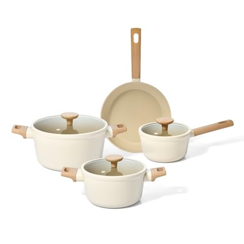 Oikos - Jogo com 4 Panelas Antiaderentes de Revestimento Cerâmico para Fogão por Indução, ...