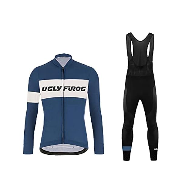 UGLY FROG HDWLJT03 Radtrikot Herren Fahrradbekleidung Langarm Radtrikot Set Outdoor Radsport Gemütlich Radkleidung Trikot Jersey Lange Radlerhose im Winter
