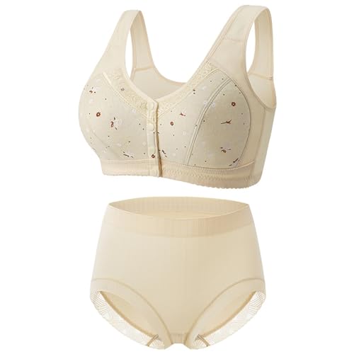 Soutien-gorge fermeture avant coton sans fil soutien-gorge et slip dames quotidien 40/90