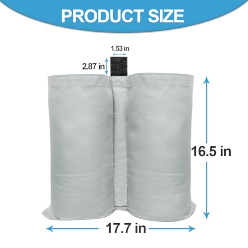 RC SLL Canopy Weights Set of 4,Heavy-Duty Tent Weights Canopy Weighted Sand Bags,Gazebo Leg Weights for Pop Up Canopy,Sun Shades,Umbrella,Market Tent,Trampolines (Gray) - Thumbnail 2