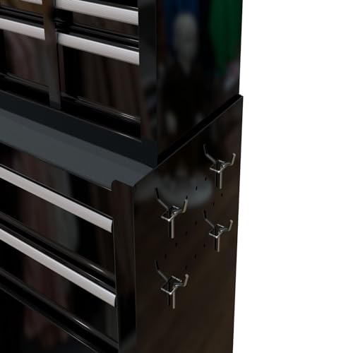 Tool Chest, 8-Drawer Rolling Tool Storage Cabinet with Detachable Top, Tool Box with Liner, Adjustable Shelf, Locking Mechanism, Parking Brakes, Tool Cart Chest for Garage, Workshop, Home Crafts Use