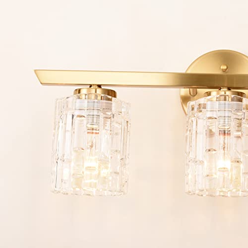 Alice House 21" Vanity Lights, 3 Light Wall Lighting, Brushed Brass Bathroom Lights Over Mirror, Contemporary Coastal Bathroom Lighting Al2218-W3 #TOP5