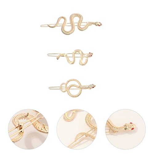 6Pcs Bobby Side Barrette Snap Accessory- Shaped Clips Bohemia Hairpins Vintage Gifts Design Hairwear Girl Metal Clip Golden Outdoor Headdress Snake Simple #TOP4