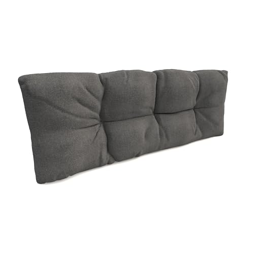 POKAR Cojín-Respaldo aconchadas 120x40x12cm para Europalés/Europalet, cojín para jardín o terraza, cómodo Respaldo para sofá de paletas DYI, Interior y Exterior, sin palés, Gris