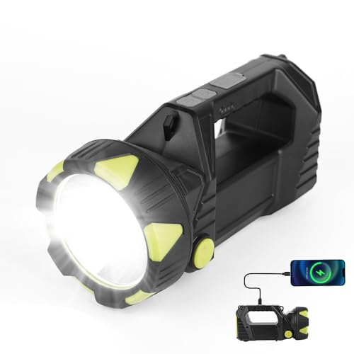 Ulsam Ultra-Bright LED Rechargeable Torch, 8 Modes Torches LED Super Bright, Emergency Power Bank Camping Work Light, Big Spotlight Flashlight Searchlight Torch Heavy Duty High Power Lantern