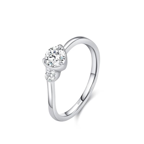 Alliance femme argent 925 blanc éclatant et zircone cubique ronde