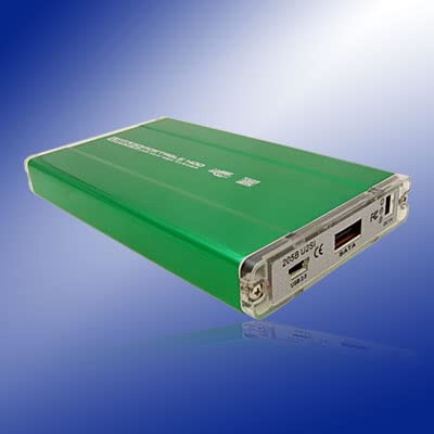 Caja externa para disco duro SATA 2.5 USB 2.0 verde miniatura 1