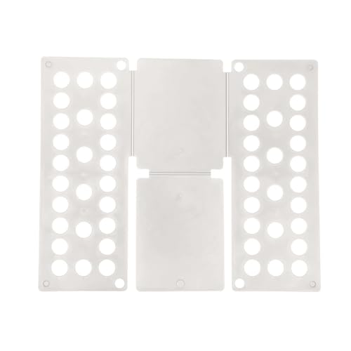 Doblador de ropa en forma de T, Tabla de plástico for doblar ropa, 48 x 40 cm, multicolor(White)