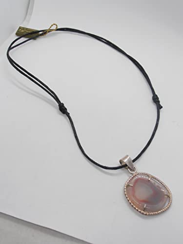 Pendentif agate naturel argent 925 collier ras du cou pierre dure véritable - 5