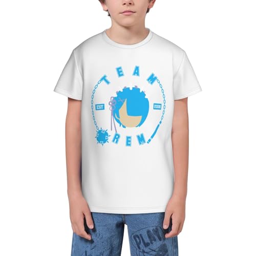 Children's T-Shirt for Re Zero-Ram Rem Top,Custom 3D Printed Short Sleeve tees for Walking