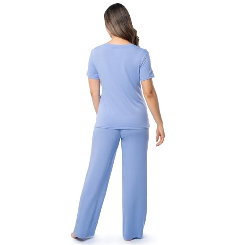 Image of Fruit of the Loom womens Short Sleeve Tee and Pant 2 Piece Sleep Set