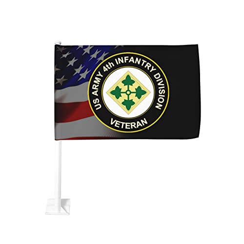 US Army 4th Infantry Division Veteran 100% Polyester Fabric With Printing For Indoor Outdoor Decoration