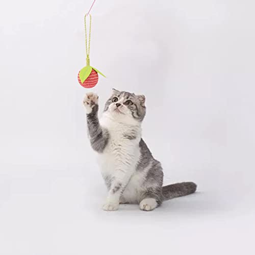 Brinquedo de gato de sisal – Brinquedo de bola de gato brincalhão, brinquedo divertido, animais de e
