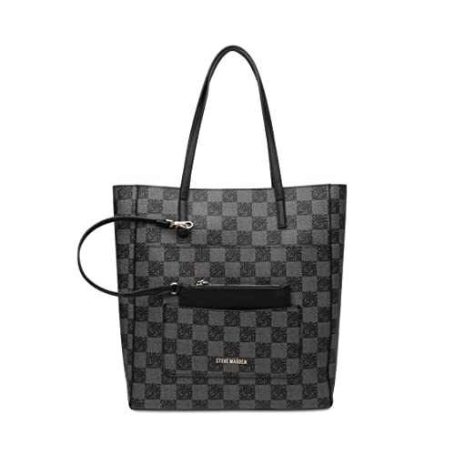 Steve Madden Womens Steve Madden KIMLOGO Tote, Black, One Size US