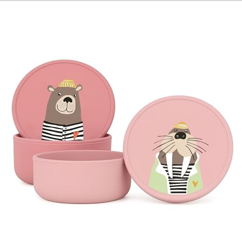 So&So Silikon Schüsseln mit Deckel - Kinderschüssel, Beikost Baby Zubehör, Baby Geschirr, Breischale Baby