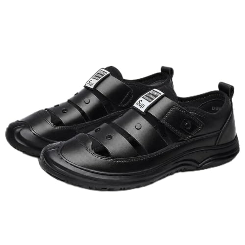 Treer Sandalias Hombre Verano, Sandalias Verano Hombre de Senderismo, Transpirable Secado Rápido, Punta Cerrada, Calzado de Playa, Calzado acuático/Trekking Playa Casual (Nero,40)