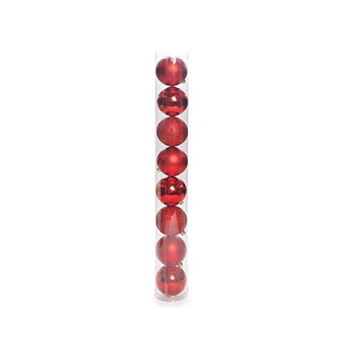 Jogo de Bolas de Natal, Vermelho, 8 Bolas de 7cm, Cromus