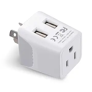 Australia, New Zealand, China Travel Adapter Plug by Ceptics, Dual USB Input - Ultra Compact - USA to Type I - Perfect for Cell Phones, Chargers, Cameras, Tablets, and More (CTU-16)