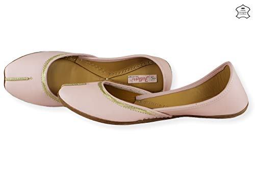 Image of Fulkari Women's Nappa Soft Genuine Leather Juttis | Bite and Pinch Free Jutis | Punjabi Jutti For Ladies | Casual Flat Stylish Mojari | Ethnic Flats For Girls |