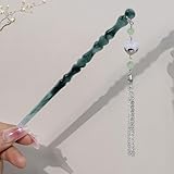 Kohira 簪 一本挿し 普段使い 和風 プラスチック 伝統的 留めやすい 装飾用 女性漢服愛好者 18cmグリーンペンダント 一本簪和装 玉 髪飾り 花 揺れる 可愛い おしゃれ 古典的 普段使い 浴衣 和装 漢服 中華風 成人式 卒業式 贈り物 レディース ヘアアクセサリー 髪飾り ギフト プレゼント (SU03)