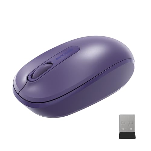 Incase Mouse móvel sem fio 1850 – projetado pela Microsoft – compacto, confortável, para uso à mão direita/esquerda, bateria de 6 meses, nano transceptor, funciona com Mac/Windows 8/10/11 (Roxo)