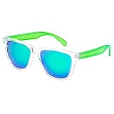 COLOSSEIN Women Sunglasses Vintage Squre Frame UV400 Lens UVA/UVB Protection Fit for Outdoor Driving Ski Vacation (Crystal Green)