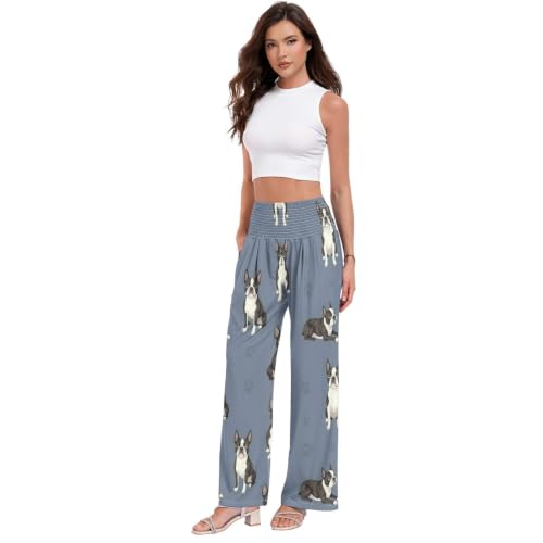 Pantalon Palazzos gris femme imprimé FRODOTGV coupe ample chic