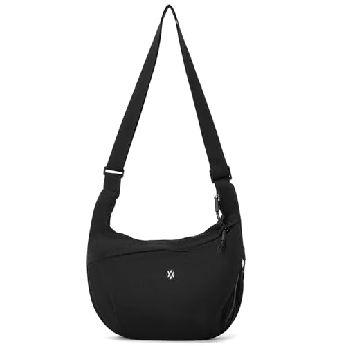 Axcone Nylon Crescent Crossbody Bag for Women Lightweight Hobo Bag Adjustable Strap Casual Sling Bag