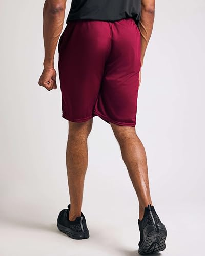Real Essentials 5 Pack: Men’s 9" Mesh Shorts – Athletic Gym, Workout, Basketball, Running, Casual Lounge Activewear Pockets