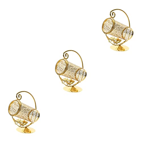 UPKOCH 3 Peças De Cremalheira De Vinho De Ferro Nórdico Ornamentos Dourados