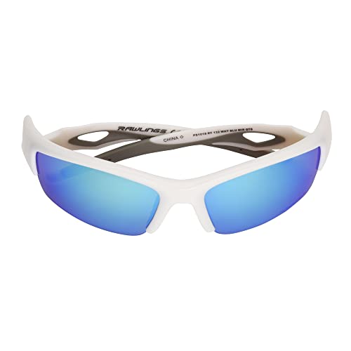 Rawlings Swing and a Hit Blade Youth Baseball Sunglasses, Shiny White, 64mm2