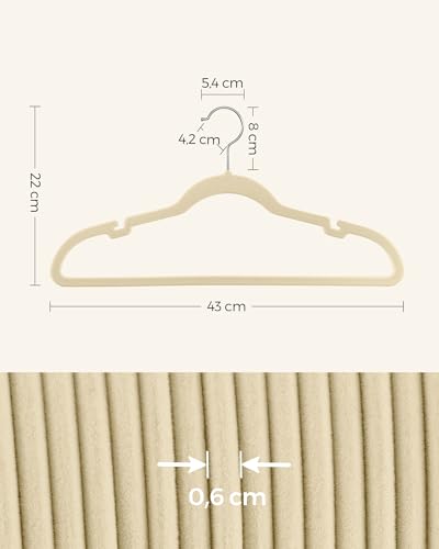 SONGMICS Kleiderbügel Samt, 30er Set, rutschfest, 43 cm breit – Ansicht 5
