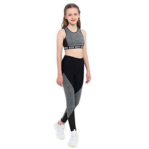 Hedmy Kids Girls Two Piece Athletic Outfit Crop Tops with Booty Shorts for Gymnastic Dance Sports Swimsuit4