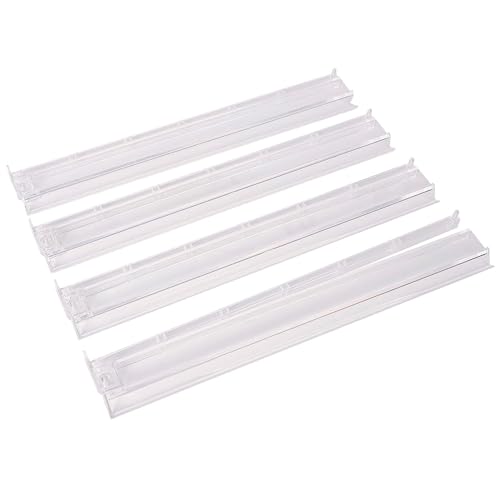 GUSTARIA Mahjong All-in-One Tile Rack & Pusher, Clear Acrylic Mahjong Rack and Pusher Combo, Modern American Mahjong Tile Racks, Set of 4, White