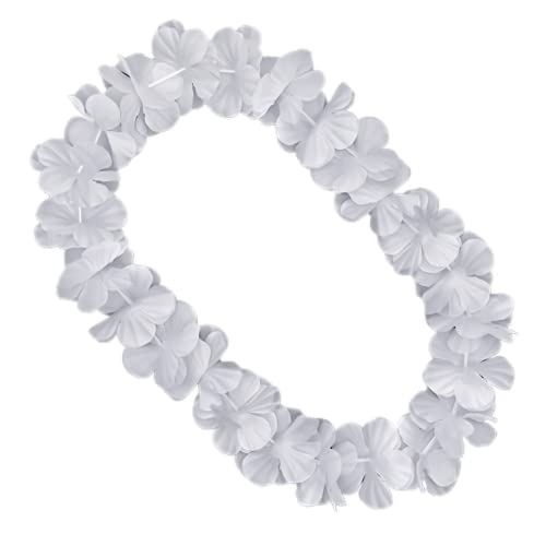 3 Pack - Hawaiian Luau Party White Flower Lei Necklace, 36" Eco-Friendly Non-Light Up Accessory for Charity Events and Fundraisers2