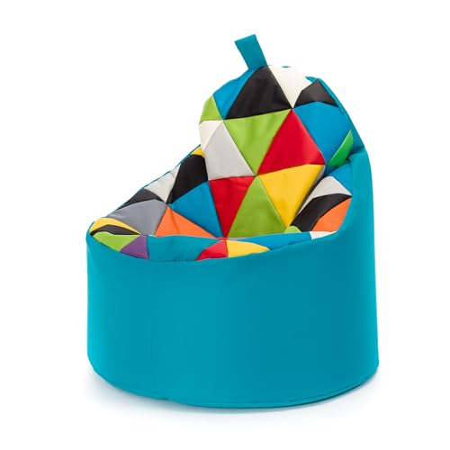 Ecopuf Yoko Puf Patchwork Design pleno - Sillón saco con funda de poliéster de exterior, 70 x 75 cm