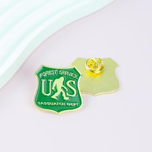 US Bigfoot Forest Service Sasquatch Dept Enamel Pin, Funny Gift For Bigfoot Lover Sasquatch Lover, Forest Cryptid Brooches, I Believe Badges, Outdoorsy Decorative Pin For Backpack Jacket Hat4
