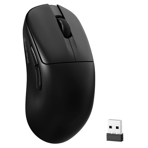 Image of MAGIC-REFINER AJ199 49g Superlight Wireless Gaming Mouse,BK3633 Tri-Mode BT /2.4G Wireless /Wired Mouse,24000 DPI,1000Hz Polling Rate,600mAh,Med Hand Size,5 Programmable Buttons for PC /Mac,Black