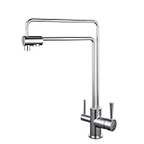 GAPPO Commercial 3 in 1 Swivel Pull Out Kitchen Faucet, Dual Handle Pure Water Filter RO Drink Water Tap Mixer, Polished Chrome