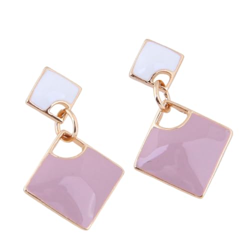 Boucles d'oreilles carrées style coréen avec double géométrie personnalisée