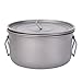 Compatible for Titanium Steamer and Pot Set with Lid, Multi-Function Camping Cookware for Outdoor Soup and Frying
